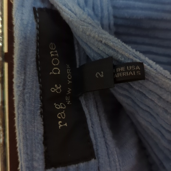 Rag & Bone baby blue corduroy zip mini skirt sz 2 - Picture 5 of 5